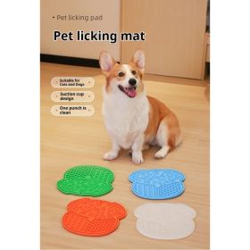 Lick Mat For Dogs And Cats Dog Slow Feeder Mat With Strong Suction (Option: Orange)