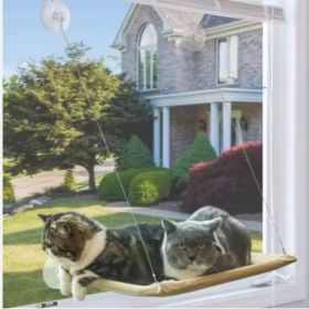 US LOCAL STOCK Hiphoppet Best Selling Washable Window-Mounted Sucker Cat Hammock Cat Nest Seat Elaxing Spot To Lounge For Cats (Option: Gray-55X35cm)