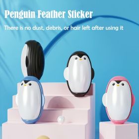 1pc Cute Penguin Reusable Pet Hair Remover Roller (Color: black)