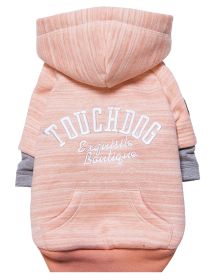 Touchdog Hampton Beach Designer Ultra Soft Sand-Blasted Cotton Pet Dog Hoodie Sweater (Color: pink, size: small)
