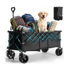 Foldable Trolley - 440-pound Foldable Extra-long Heavy-duty Multi-functional Vehicle With Wheels (Option: Black)